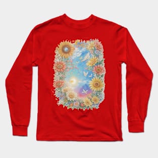 SUNFLOWER AND BIRDS THEME Long Sleeve T-Shirt